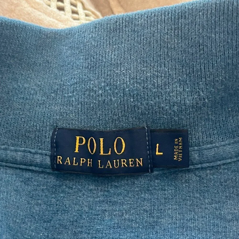 Polo Ralph Lauren blue quarter-zip pullover men cotton large